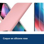 Vue de détail – Coque Silicone Rose + Verre Trempe Pour Oppo Find X3 Lite