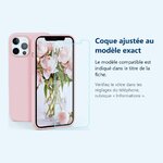 Accessoire ajusté au modèle exact – Coque Silicone Rose + Verre Trempe Pour iPhone 13 Pro