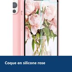 Vue de détail – Coque Silicone Rose + Verre Trempe Pour iPhone 13 Pro