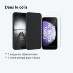 Contenu du colis – Coque Pour Samsung Galaxy S23 FE Silicone Noir + Verre Trempe