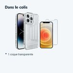 Contenu du colis – Coque Silicone Antichoc Transparente Strass + Vitre Protection Ecran Pour Apple iPhone 12 Pro
