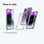 Contenu du colis – Coque Silicone Antichoc Angles Renforces + Vitre Protection Ecran Pour Apple iPhone 14 Pro Max
