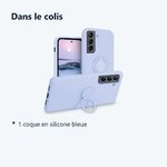 Contenu du colis – Coque Silicone Pour Samsung S21 5G Couleur Bleu Avec Anneau Support