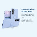 Accessoire ajusté au modèle exact – Coque Silicone Pour Samsung S21 5G Couleur Bleu Avec Anneau Support