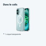Contenu du colis – Coque Silicone Transparente Compatible Magsafe Pour iPhone 16 Plus