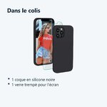 Contenu du colis – Coque Silicone Couleur Noire + Verre Trempe Pour iPhone 12 Mini