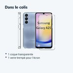 Contenu du colis – Coque Silicone Transparente + Verre Trempe Pour Samsung Galaxy A25 5G