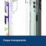 Vue de détail – Coque Silicone Transparente Quatre Coins Renforces + 2 Verres Trempes Pour Samsung A22 5G