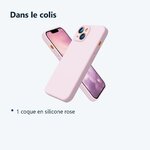 Contenu du colis – Coque Silicone Couleur Rose Pour iPhone 14 Plus