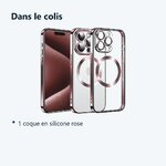 Contenu du colis – Coque Silicone Pour iPhone 15 Pro Max Couleur Rose Compatible Magsafe