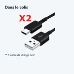 Contenu du colis – Cable Usb / Type C Noir Lots de 2 Pour Samsung Sony LG Wiko Huawei HTC Nokia Asus Archos TEENO