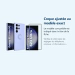 Accessoire ajusté au modèle exact – Coque avec Anneau Support Lavande pour Samsung Galaxy S23 Ultra + Verre Trempé –