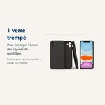 Verre trempé pour protéger lécran – Coque Silicone Pour iPhone 13 Couleur Noir Protection Objectif Appareil Photo + Verre T