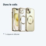 Contenu du colis – Coque Silicone Pour iPhone 15 Couleur Or Compatible Magsafe