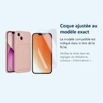 Accessoire ajusté au modèle exact – Coque Silicone avec Porte Carte Rose + Verre Trempe Pour iPhone 13