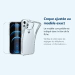 Accessoire ajusté au modèle exact – Coque Silicone Angles Renforces + Vitre Protection Ecran Pour Apple iPhone 12 Pro Max