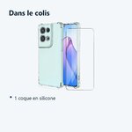 Contenu du colis – Coque Silicone Angles Renforces + Vitre Protection Ecran Pour Oppo Reno 8 Pro 5G