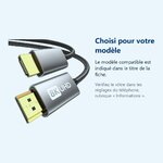 Accessoire ajusté au modèle exact – Cable HDMI 2.1 Or 8K 60Hz-48Gbps - 1m80 -