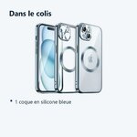 Contenu du colis – Coque Silicone Pour iPhone 15 Plus Couleur Bleu Compatible Magsafe