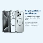 Accessoire ajusté au modèle exact – Coque Silicone Pour iPhone 15 Pro Max Couleur Argent Compatible Magsafe