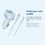 Accessoire ajusté au modèle exact – Chargeur voiture USB + Type C - QC 3.0 PD 20W 3A pour iPhone X / Xr / 11 / 12 / 13