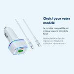 Accessoire ajusté au modèle exact – Chargeur voiture USB + Type C - QC 3.0 PD 20W 3A pour Samsung A13 / A53 / S21 / S22 / Plu