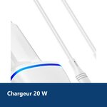 Vue de détail – Chargeur voiture USB + Type C - QC 3.0 PD 20W 3A pour Samsung A13 / A53 / S21 / S22 / Plus / Ultra