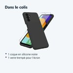 Contenu du colis – Coque Silicone Noir + Verre Trempe Pour Samsung A13 5G