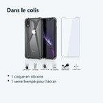 Contenu du colis – Coque Silicone Angles Renforces + Vitre Protection Ecran Pour Apple iPhone X / Xs