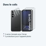 Contenu du colis – Verres Trempes et Protections Camera Arriere Transparent X3 Pour Samsung Galaxy S24 FE