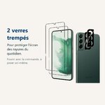 Verre trempé pour protéger lécran – Verres Trempés et Protections Caméra Arrière X2 Pour Samsung Galaxy S22 Plus