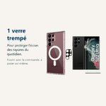 Verre trempé pour protéger lécran – Coque Silicone Transparente Compatible Magsafe + Verre Trempés et Protection Caméra Arri