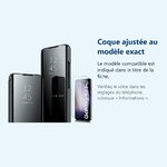 Accessoire ajusté au modèle exact – Coque Folio Rabat Miroir Pour Samsung Galaxy S23 Plus Couleur Noir + Verre Trempé Protect