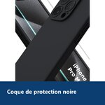 Vue de détail – Coque Noir pour iPhone 12 Pro Max (6,7 pouces) et Verre Trempé Film Protection Ecran