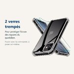 Verre trempé pour protéger lécran – Coque Silicone Angles Renforcés + 2 Vitres Protection Écran Pour Apple iPhone 12