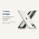 Verre trempé pour protéger lécran – Coque Silicone + Vitre Protection Écran Pour Apple iPhone 12
