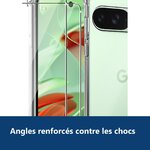 Vue de détail – Coque Silicone Transparente Angles Renforcés + 2 Verres Trempés Pour Google Pixel 9