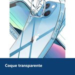 Vue de détail – Coque Transparente pour iPhone 13 (6,1 pouces) et 2 Verres Trempé Film Protection Ecran