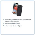 Expédition le jour même, livraison offerte, retours sous 30 jours – Coque Silicone Couleur Noire + Verre Trempé Pour iPhone 1
