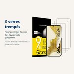 Verre trempé pour protéger lécran – Verre Trempé pour Samsung Galaxy S23 Plus (6,6 pouces) [Pack 3] Film Vitre Protection Ec