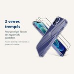 Verre trempé pour protéger lécran – Coque Silicone Transparente + 2 Verres Trempés Pour iPhone 13