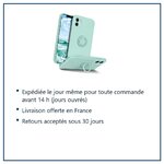 Expédition le jour même, livraison offerte, retours sous 30 jours – Coque Silicone Pour iPhone 13 Couleur Vert Avec Anneau S