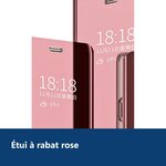 Vue de détail – Coque Folio Rabat Miroir Rose Pour Samsung Galaxy S22 Plus 5G
