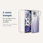 Verre trempé pour protéger lécran – Coque Silicone Transparente + 2 Verres Trempés Pour Realme 8i