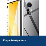 Vue de détail – Coque Silicone Transparente + 2 Vitres Protection Écran Pour Xiaomi 12 Lite