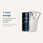Verre trempé pour protéger lécran – Coque Silicone Angles Renforcés + Vitre Protection Écran Pour Apple iPhone 12 Pro Max