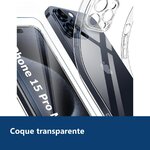 Vue de détail – Coque Silicone Transparente + Verre Trempé Pour iPhone 15 Pro Max / Ultra