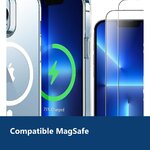Vue de détail – Coque Silicone Transparente Compatible Magsafe + 2 Verres Trempés Pour iPhone 13 Pro Max
