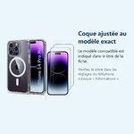 Accessoire ajusté au modèle exact – Coque Silicone Transparente Compatible Magsafe + 2 Verres Trempés Pour iPhone 14 Pro Max