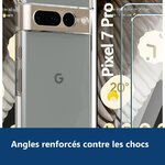 Vue de détail – Coque Silicone Angles Renforcés + 2 Vitres Protection Écran Pour Google Pixel 7 Pro 5G